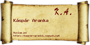Káspár Aranka névjegykártya